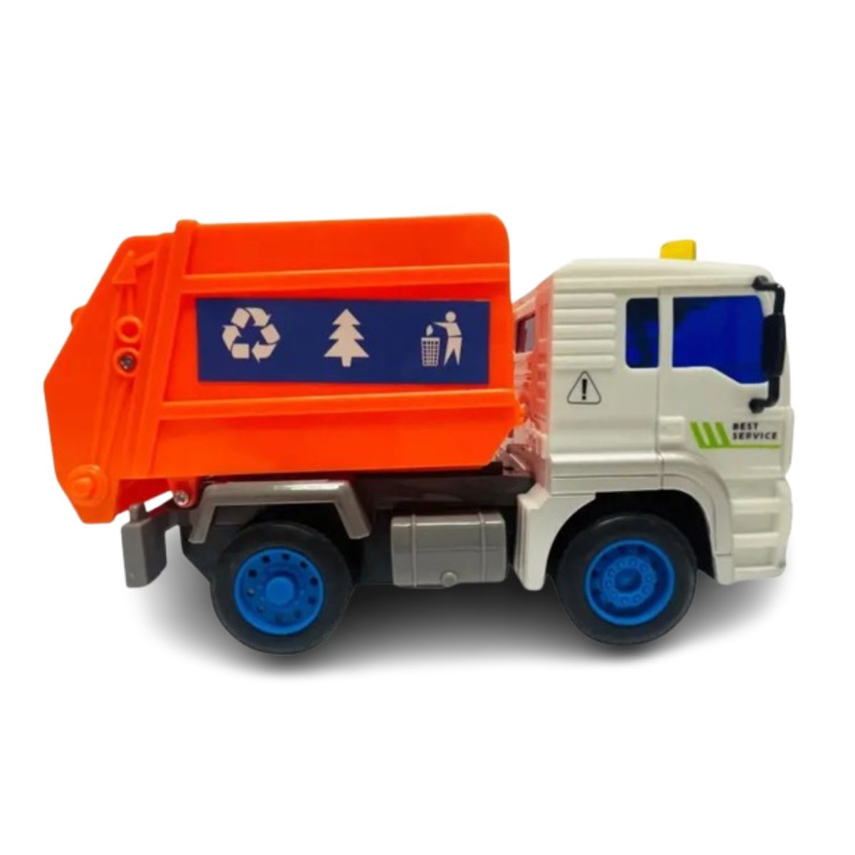 Caminhão Fricção Coleta Lixo Laranja Com Som E Luz - Dm Toys Caminhão Fricção Coleta Lixo Laranja Com Som E Luz - Dm Toys